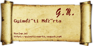 Gyimóti Márta névjegykártya